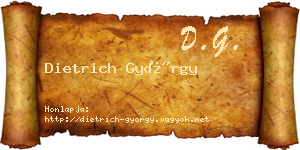 Dietrich György névjegykártya