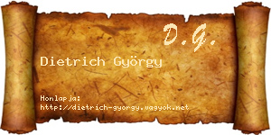 Dietrich György névjegykártya